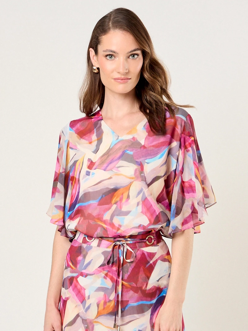 BLUSA MUJER MA GRIFFE MANGA AMPLIA ESTAMPADA - 1