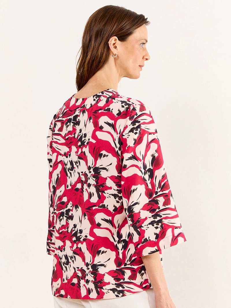 BLUSA MUJER MA GRIFFE ESCOTE EN V MANGA TIPO KIMONO ESTAMPADO - 2