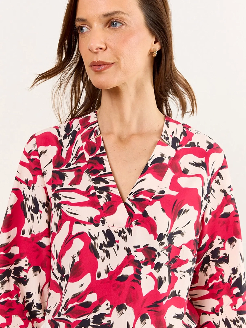 BLUSA MUJER MA GRIFFE ESCOTE EN V MANGA TIPO KIMONO ESTAMPADO - 3