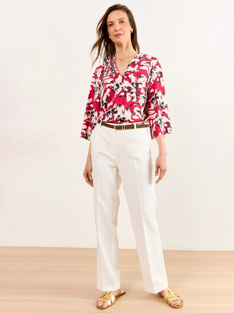 BLUSA MUJER MA GRIFFE ESCOTE EN V MANGA TIPO KIMONO ESTAMPADO - 4