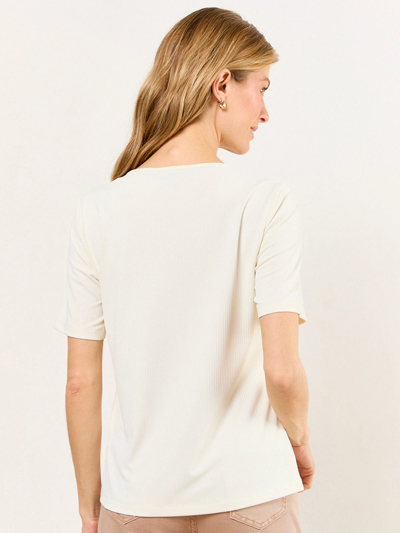 POLERA MUJER MA GRIFFE ESCOTE REDONDO RIB ACANALADO - 2