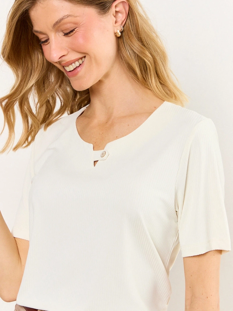 POLERA MUJER MA GRIFFE ESCOTE REDONDO RIB ACANALADO - 3