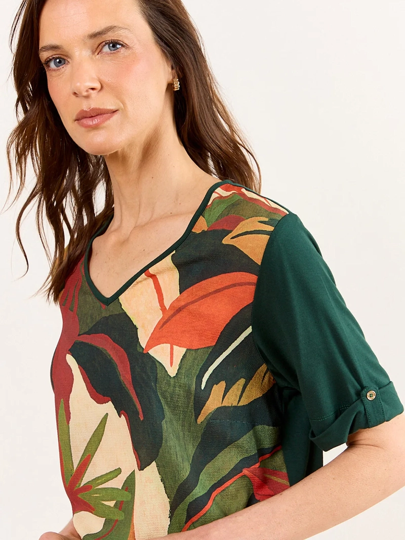 POLERA MUJER MA GRIFFE ESCOTE EN V MANGA CORTA - 3