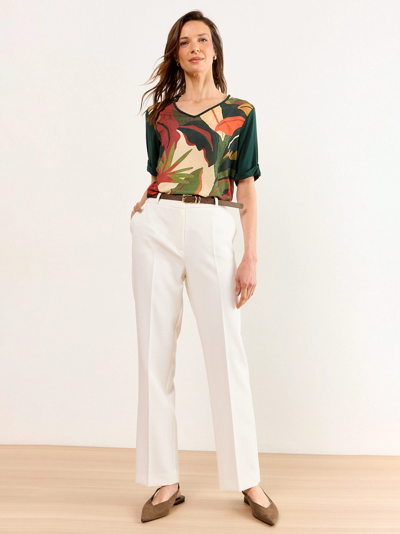 POLERA MUJER MA GRIFFE ESCOTE EN V MANGA CORTA - 4