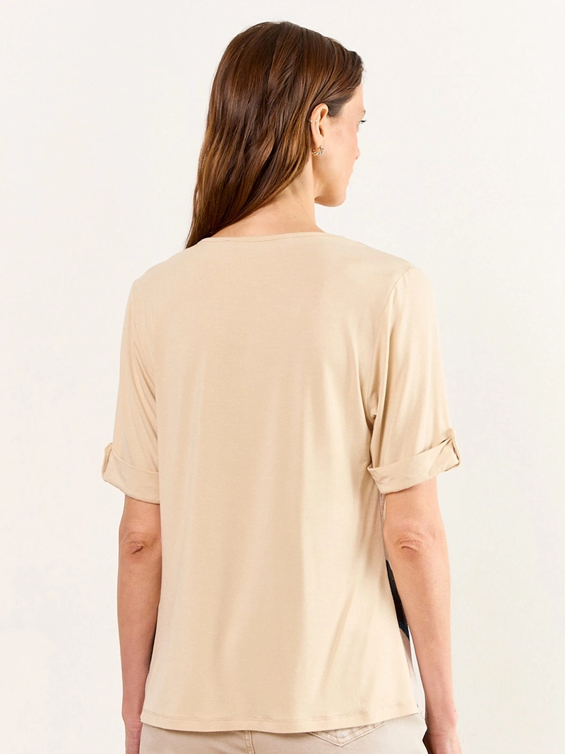 POLERA MUJER MA GRIFFE ESCOTE EN V MANGA CORTA - 2