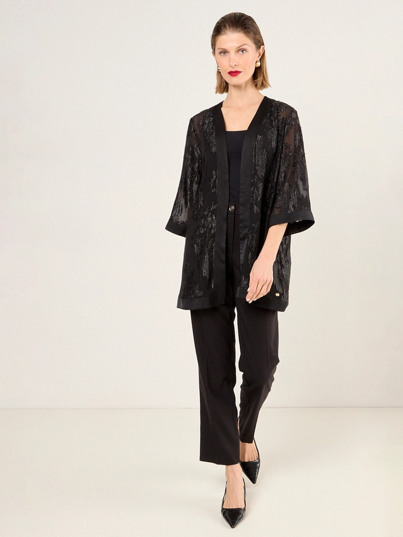 TAPADO MUJER MA GRIFFE TEXTURADO FLORAL - 4