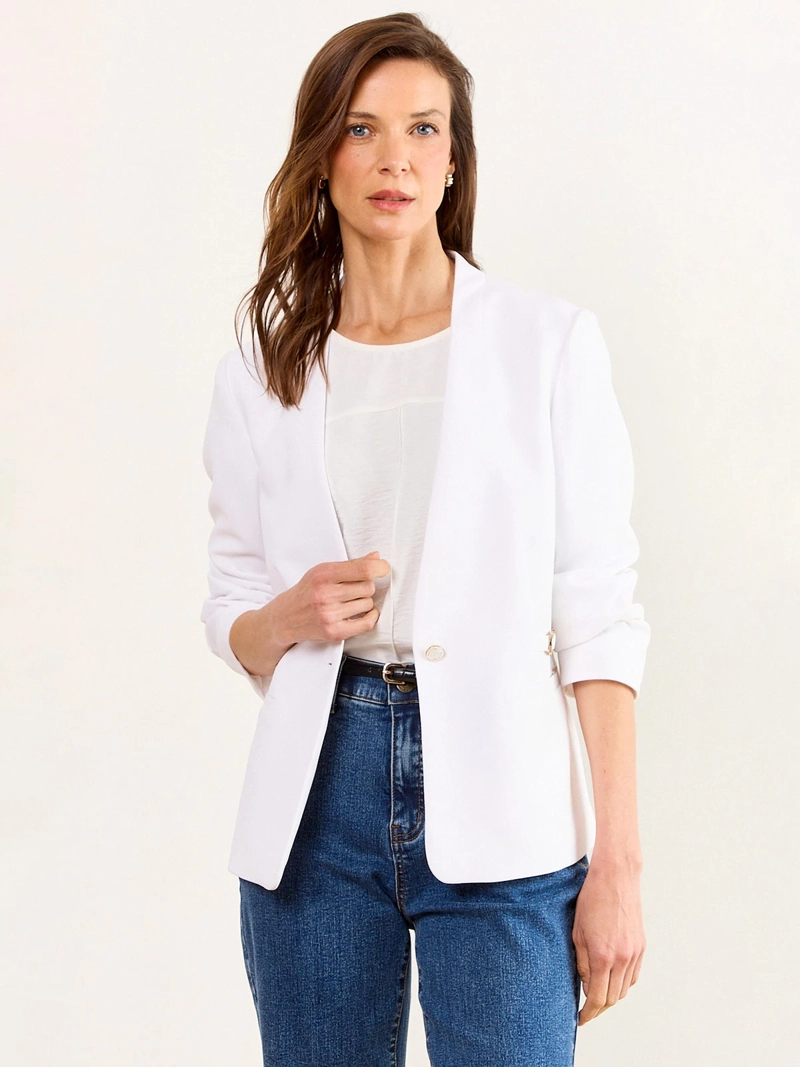 BLAZER MUJER MA GRIFFE SIN SOLAPA MANGA LARGA CLÁSICO