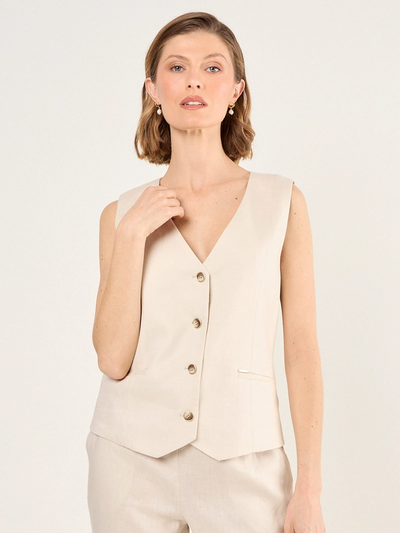 GILET MUJER MA GRIFFE LINO  - 1