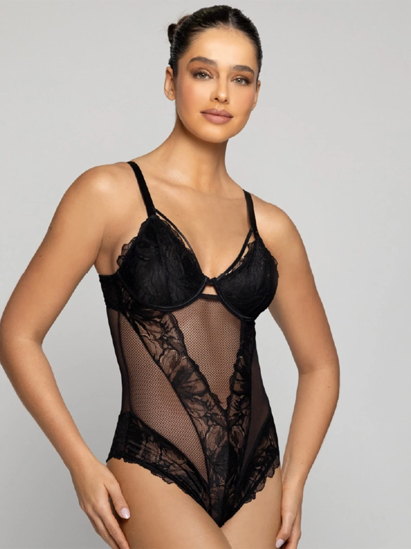 BODY MUJER INTIME COPA C SIN SOFT ENCAJE - 1