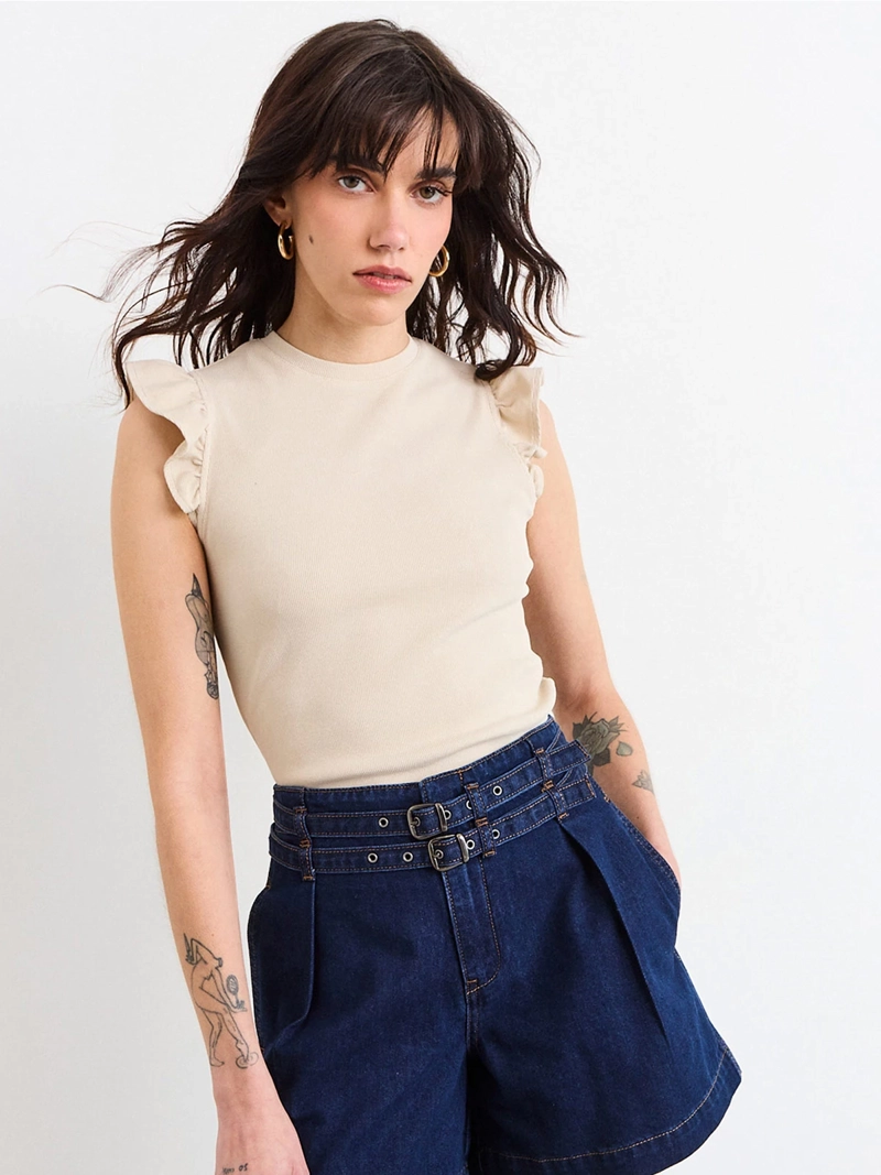 POLERA MUJER IO ALGODÓN LISA