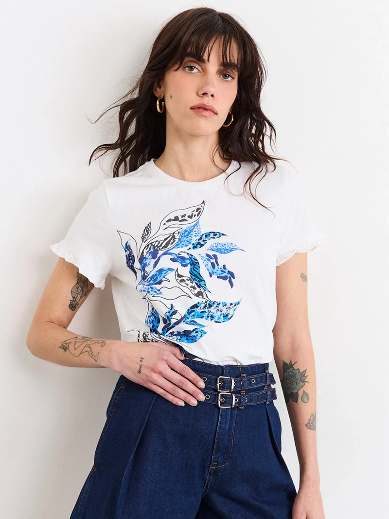 POLERA MUJER IO ALGODÓN ESTAMPADA