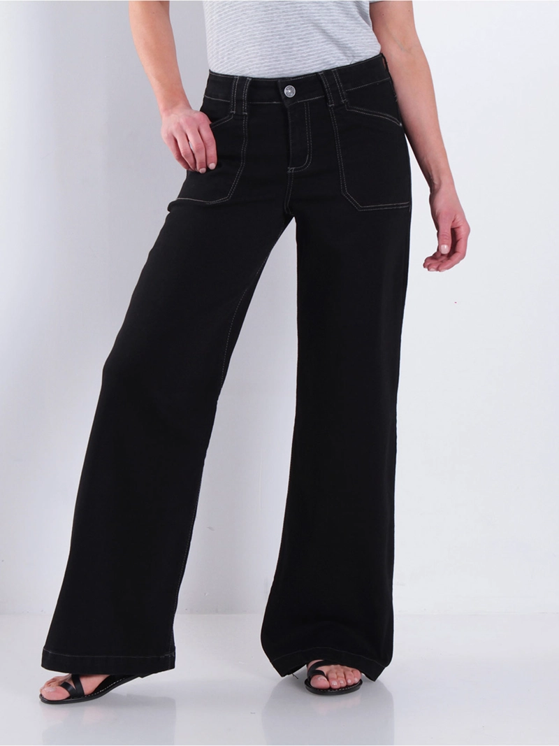 JEANS MUJER WADOS ALGODÓN WIDE LEG CARGO TIRO MEDIO - 2