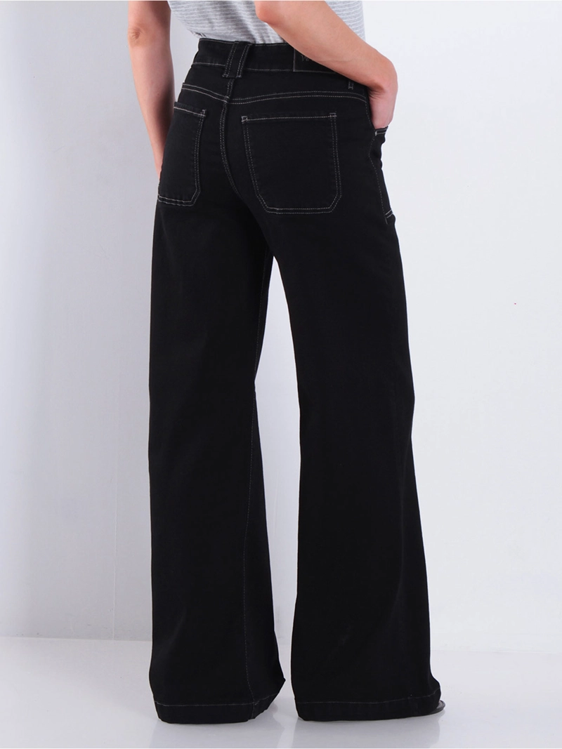 JEANS MUJER WADOS ALGODÓN WIDE LEG CARGO TIRO MEDIO - 4
