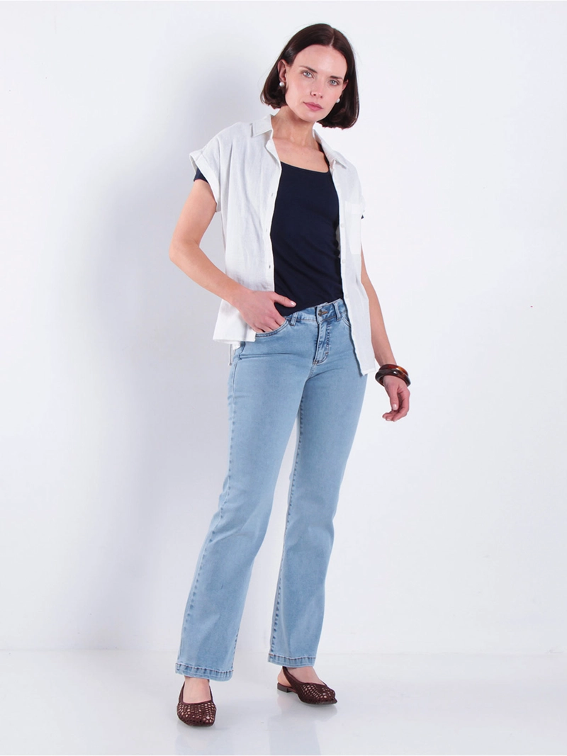 JEANS MUJER WADOS ALGODÓN RECTO TIRO BAJO - 1