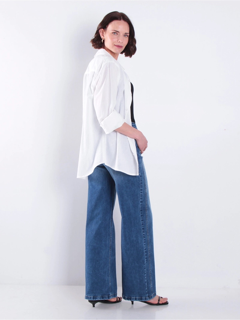JEANS MUJER WADOS ALGODÓN WIDE LEG TIRO ALTO - 3