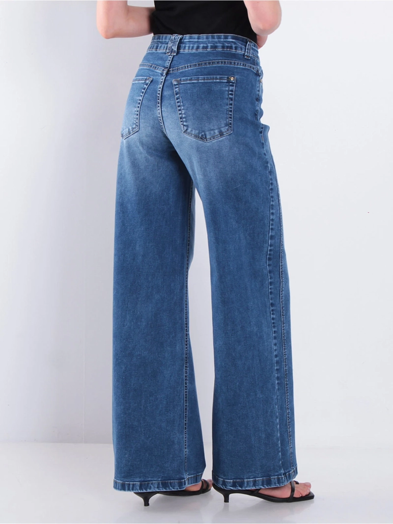 JEANS MUJER WADOS ALGODÓN WIDE LEG TIRO ALTO - 4