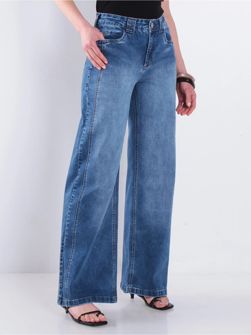 JEANS MUJER WADOS ALGODÓN WIDE LEG TIRO ALTO - 2