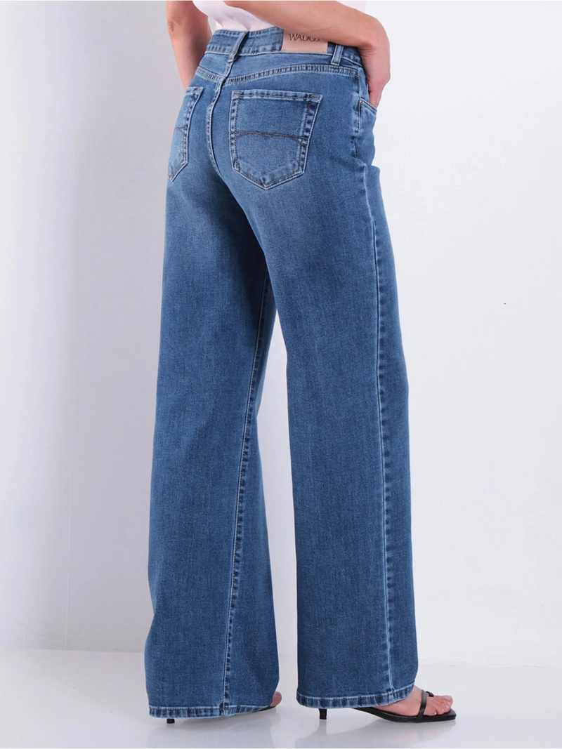 JEANS MUJER WADOS ALGODÓN WIDE LEG TIRO ALTO - 4