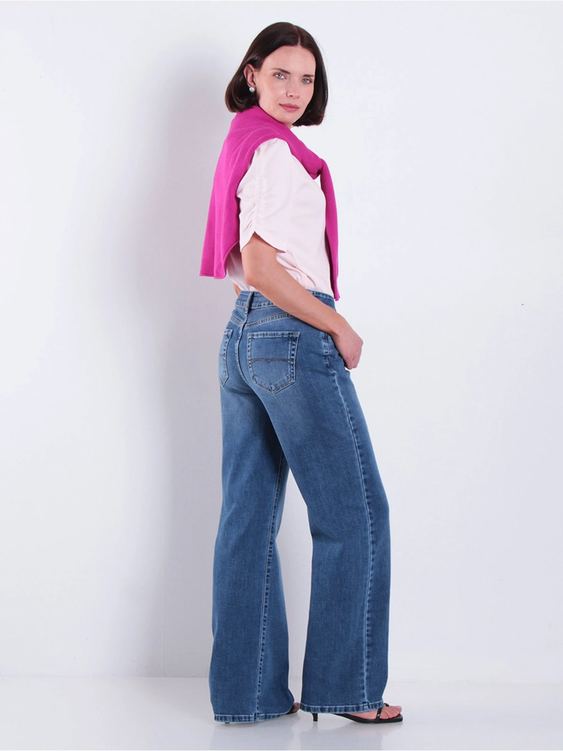 JEANS MUJER WADOS ALGODÓN WIDE LEG TIRO ALTO - 3