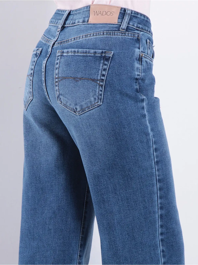 JEANS MUJER WADOS ALGODÓN WIDE LEG TIRO ALTO - 5