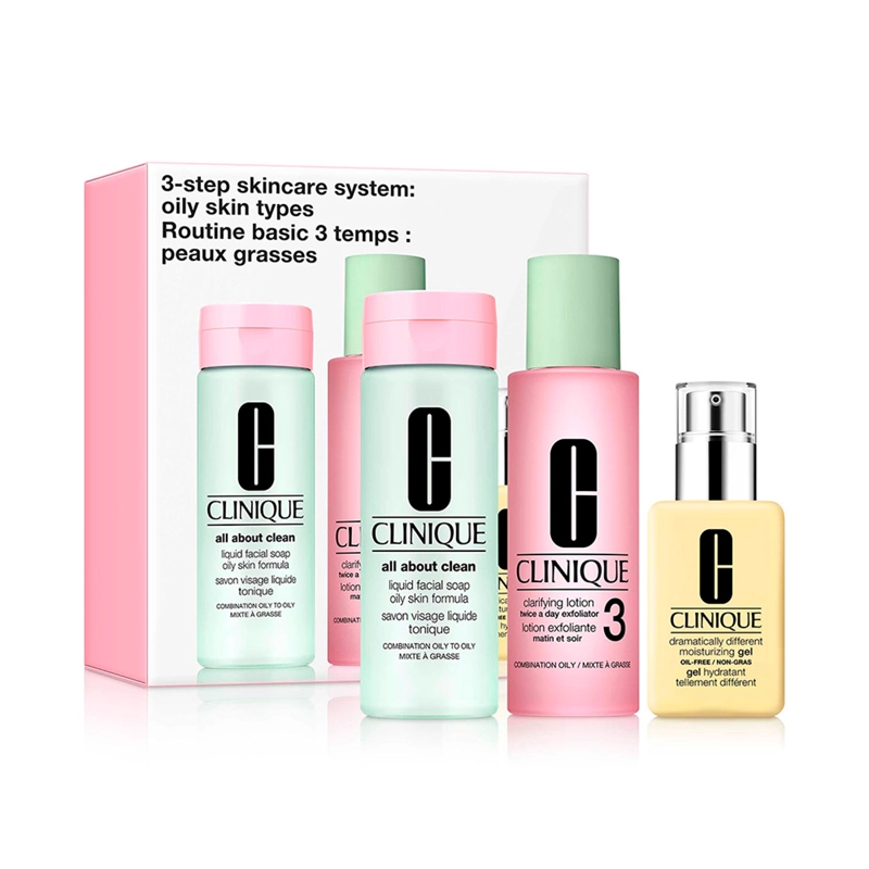 SET HIDRATACIÓN CLINIQUE 3 PASOS PIEL GRASA 200ML+200ML+125ML - 1