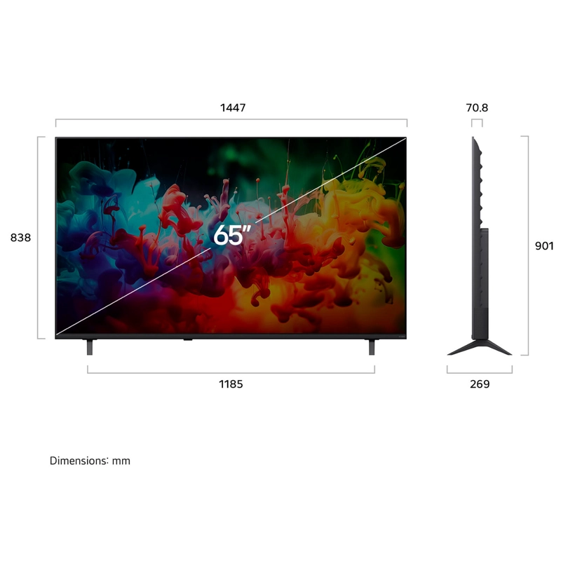 SMART TV LG QNED 4K UHD 65” EVO AI QNED65 Negro, foto 3