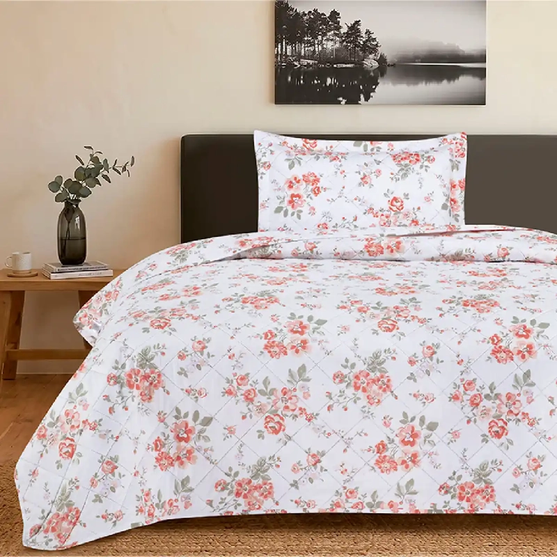 QUILT ANDES ESTAMPADO ROSAS 2 PLAZAS  - 1