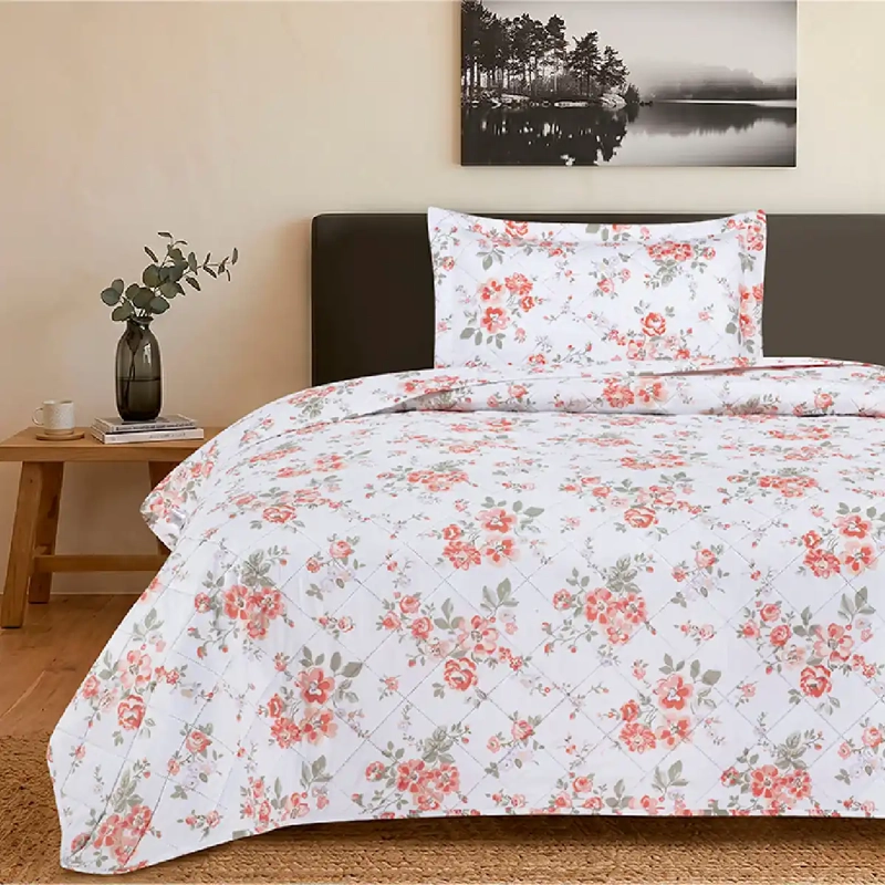 QUILT ANDES ESTAMPADO ROSAS KING  - 1