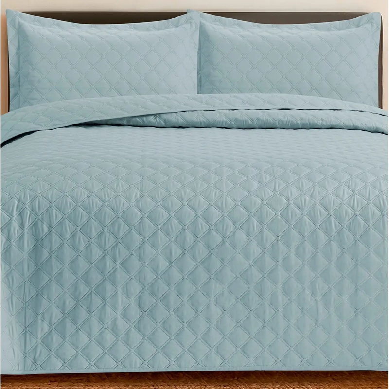 QUILT ANDES LISO 2 PLAZAS CELESTE - 1