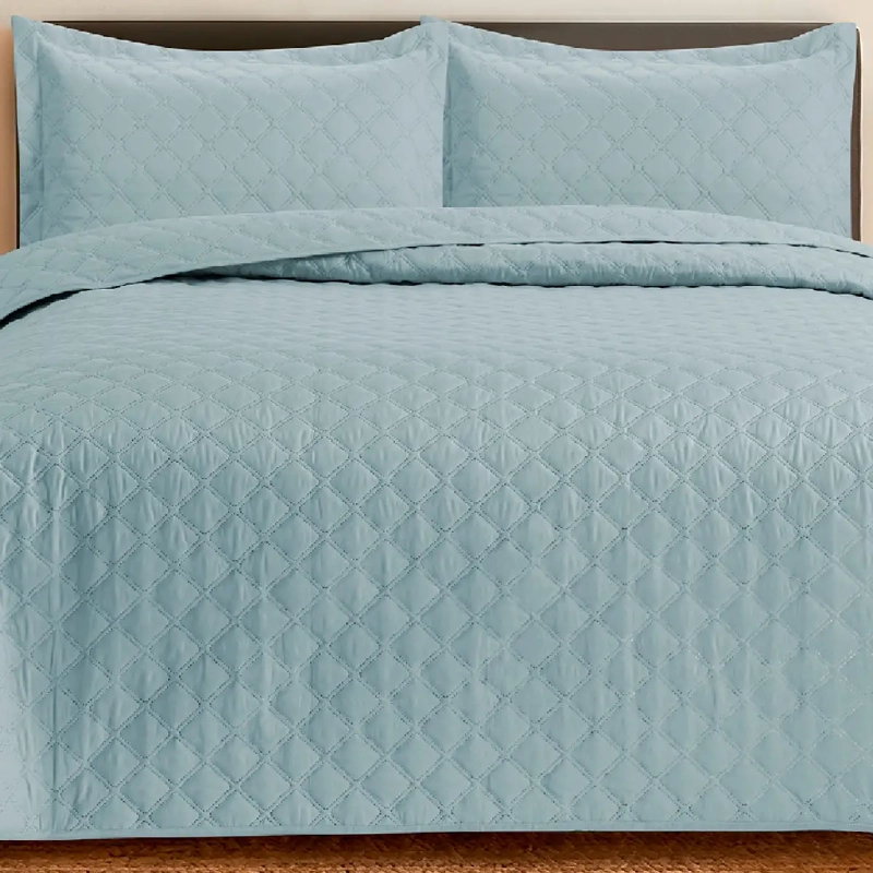QUILT ANDES LISO KING CELESTE - 1