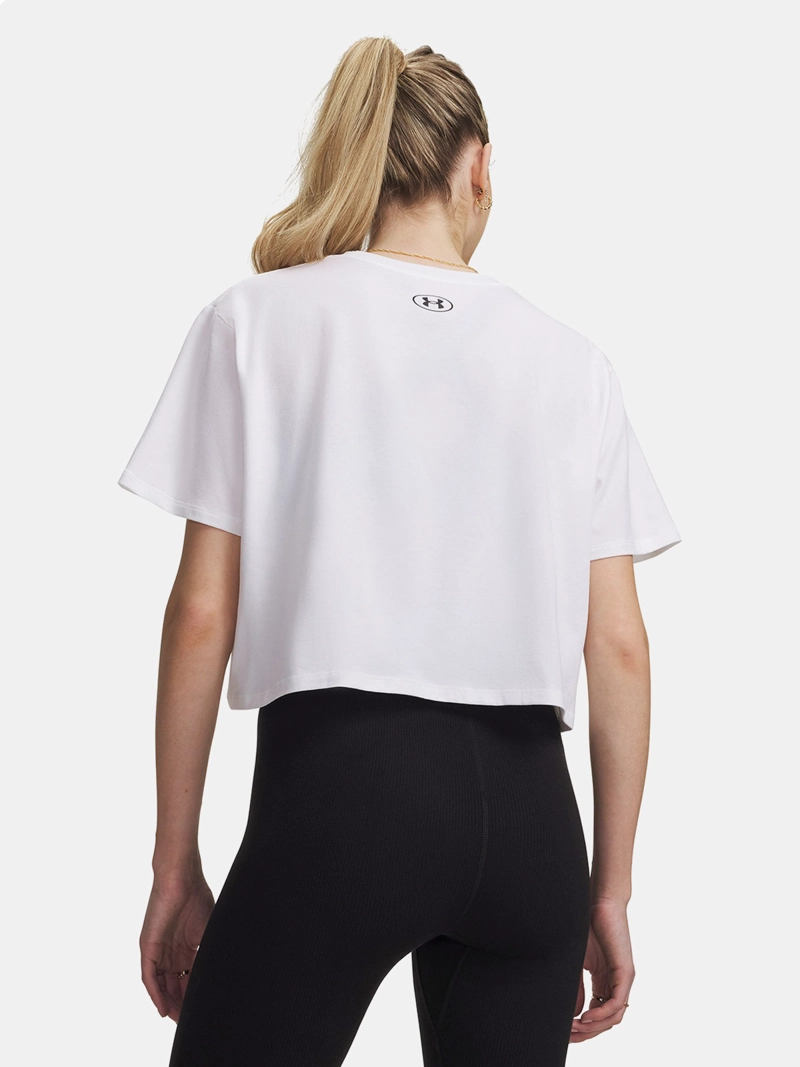 POLERA MUJER UNDER ARMOUR RIVAL BOXY TEE SOLID BLANCO - 2