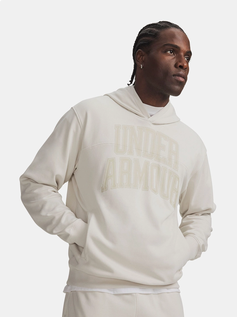POLERÓN HOMBRE UNDER ARMOUR RIVAL LIGHTWEIGHT GRAPHIC BLANCO - 1