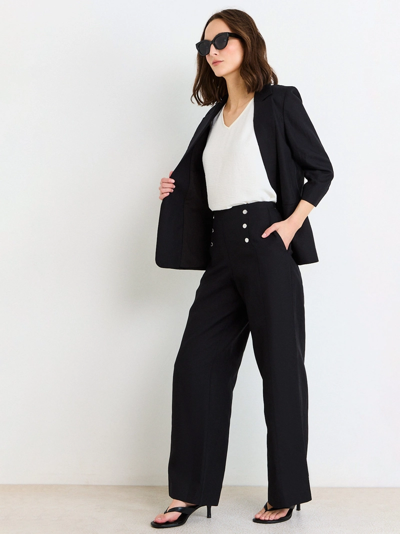 PANTALÓN MUJER ASH LINO PALAZZO TIRO ALTO