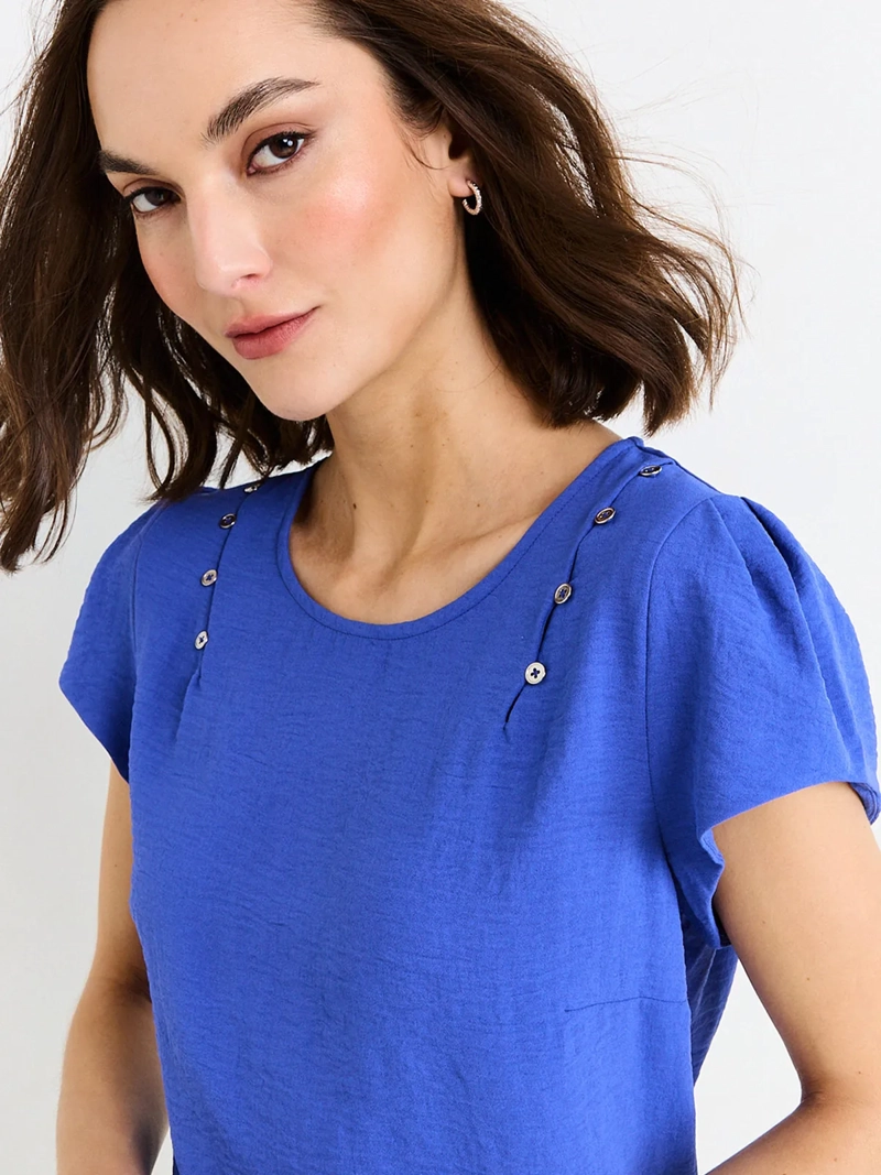 BLUSA MUJER ASH MANGA CORTA TEXTURA - 3