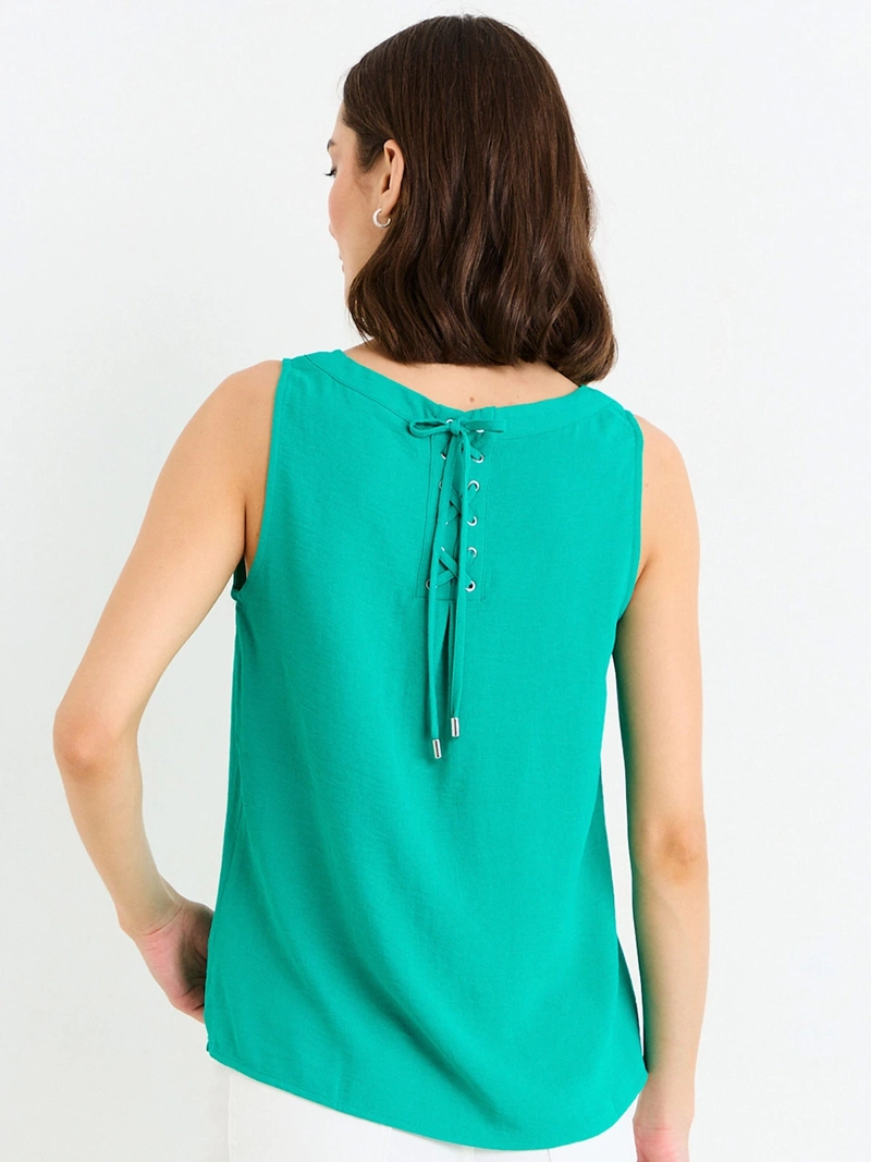 BLUSA MUJER ASH ESCOTE EN V SIN MANGAS - 2