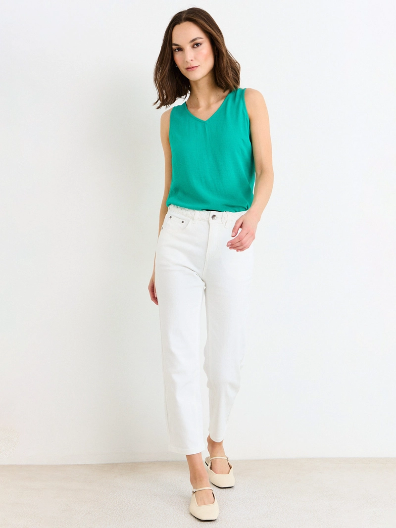 BLUSA MUJER ASH ESCOTE EN V SIN MANGAS - 4