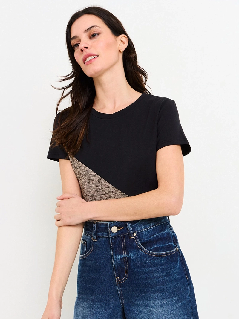 POLERA MUJER ASH ESCOTE REDONDO MANGA CORTA - 1