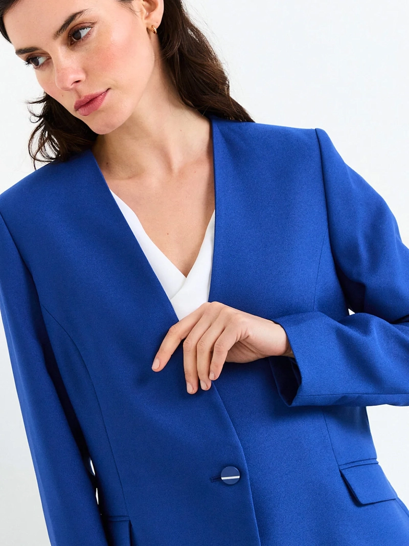 BLAZER MUJER ASH ESCOTE EN V MANGA LARGA CIERRE FRONTAL - 3