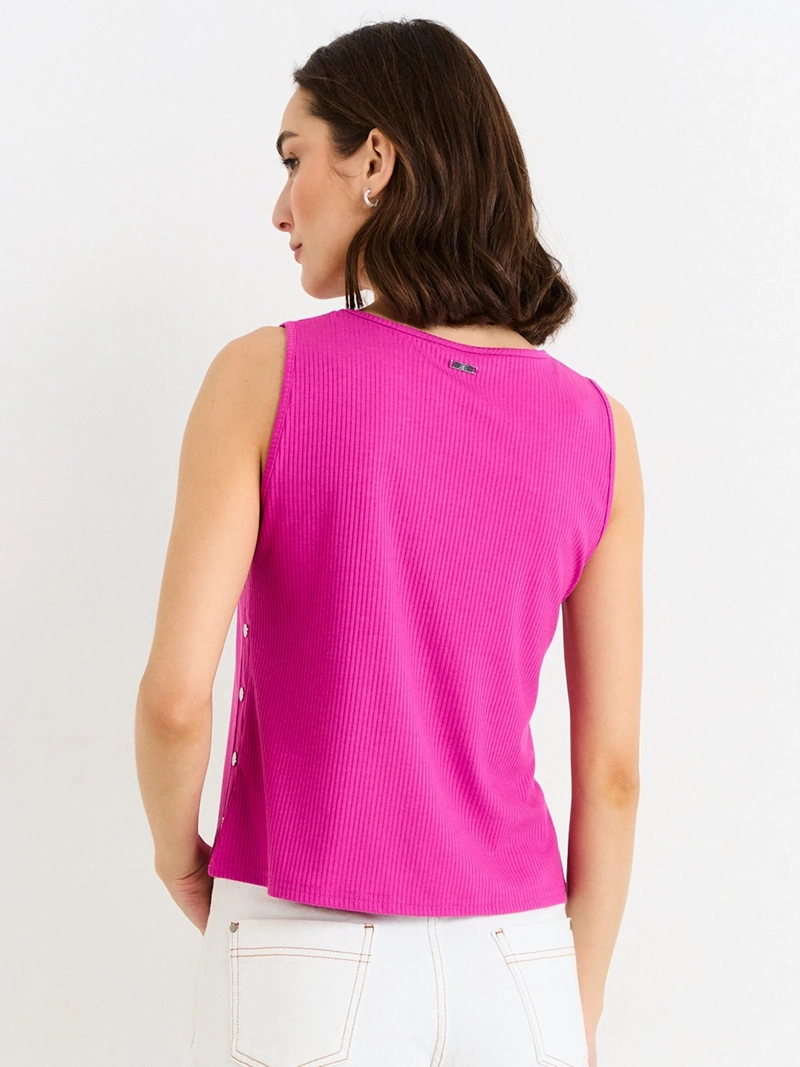 POLERA MUJER ASH ESCOTE REDONDO SIN MANGAS RIB - 2
