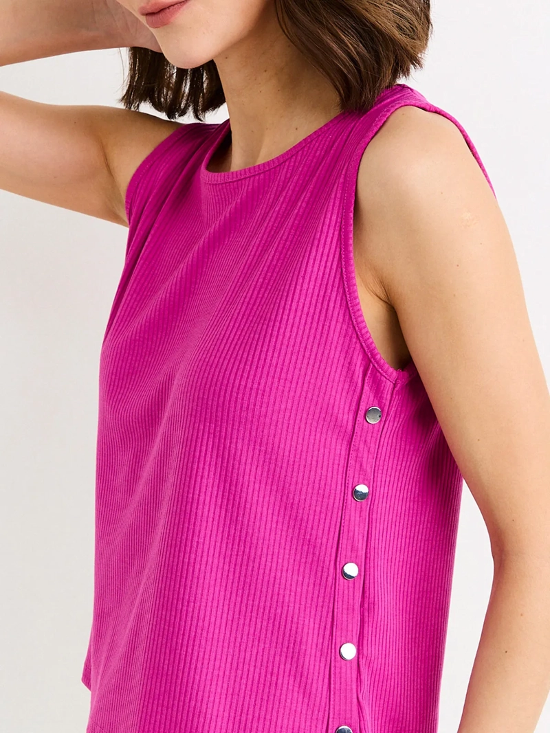 POLERA MUJER ASH ESCOTE REDONDO SIN MANGAS RIB - 3