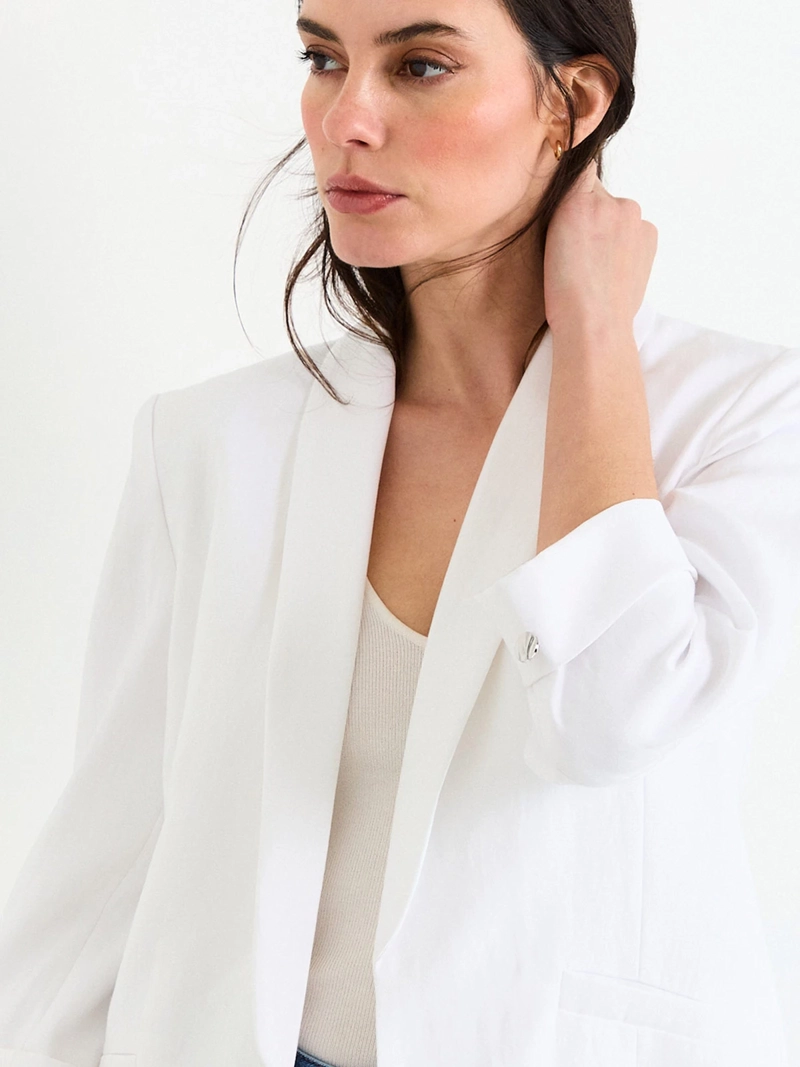 BLAZER MUJER ASH MANGA 3/4 SOLAPA CONTINUA - 3