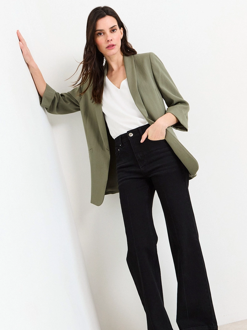 BLAZER MUJER ASH MANGA 3/4 SOLAPA CONTINUA - 4