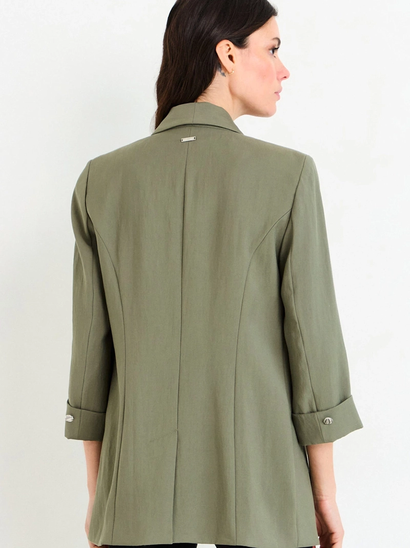 BLAZER MUJER ASH MANGA 3/4 SOLAPA CONTINUA - 2