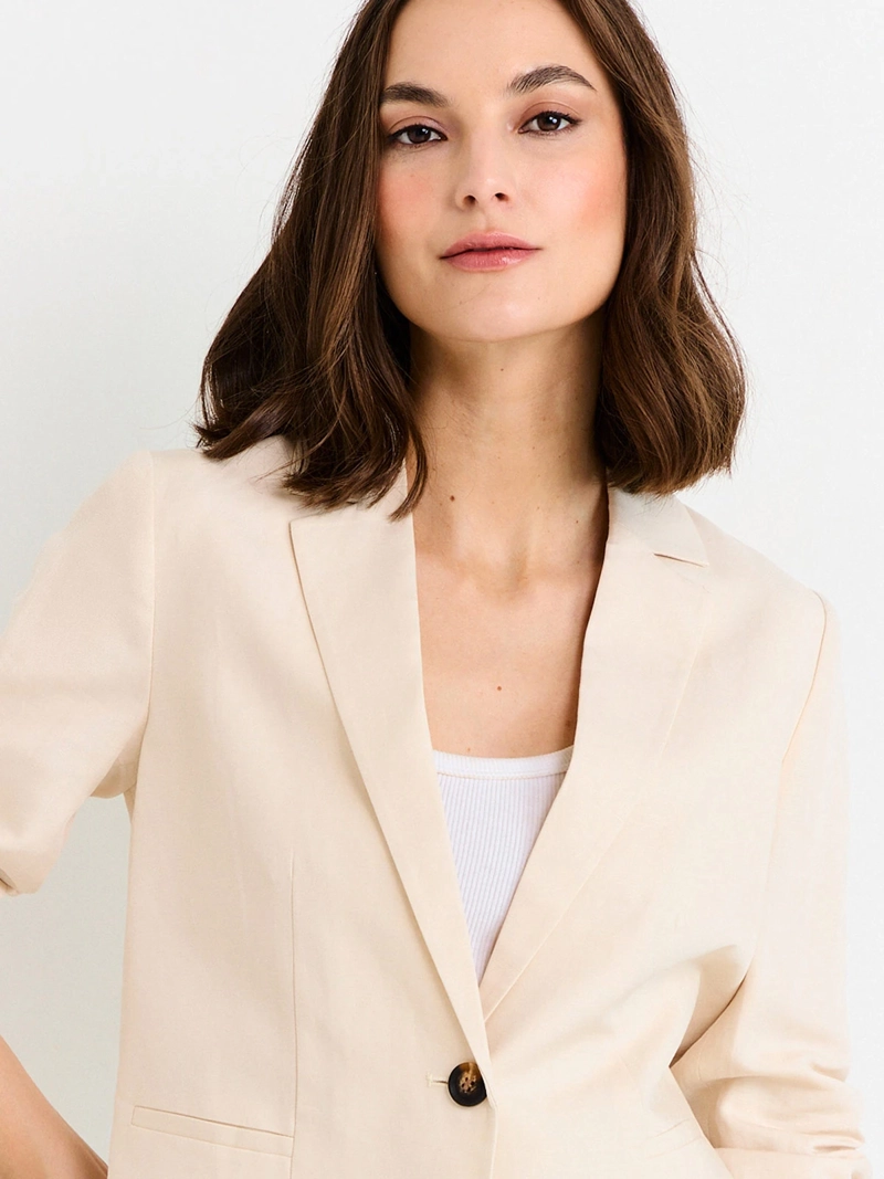 BLAZER MUJER ASH LINO MANGA LARGA SOLAPA CLÁSICA - 3