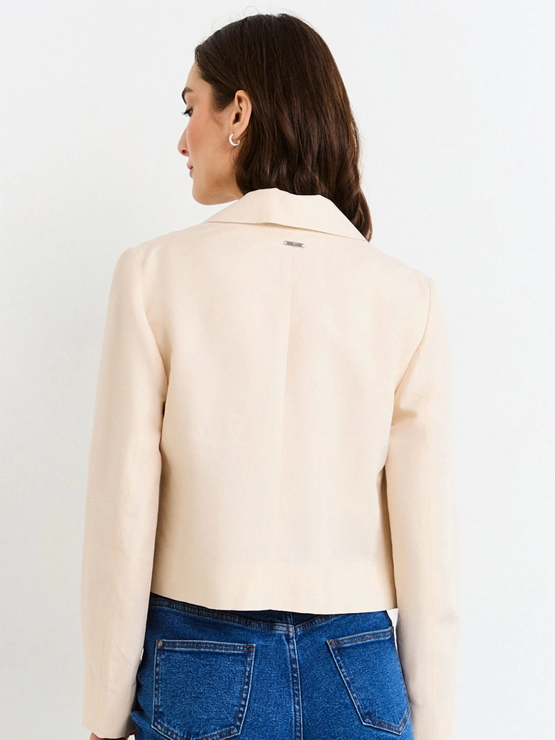 BLAZER MUJER ASH LINO MANGA LARGA SOLAPA CLÁSICA - 2