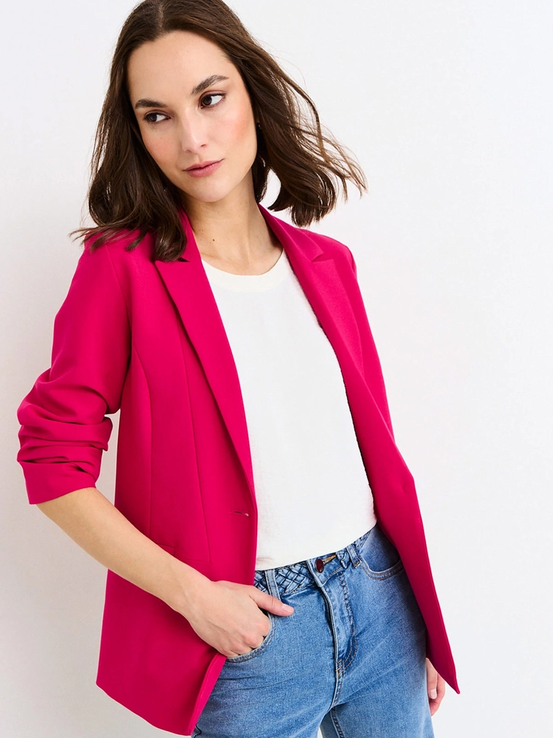 BLAZER MUJER ASH LINO MANGA 3/4 RECOGIDO - 1
