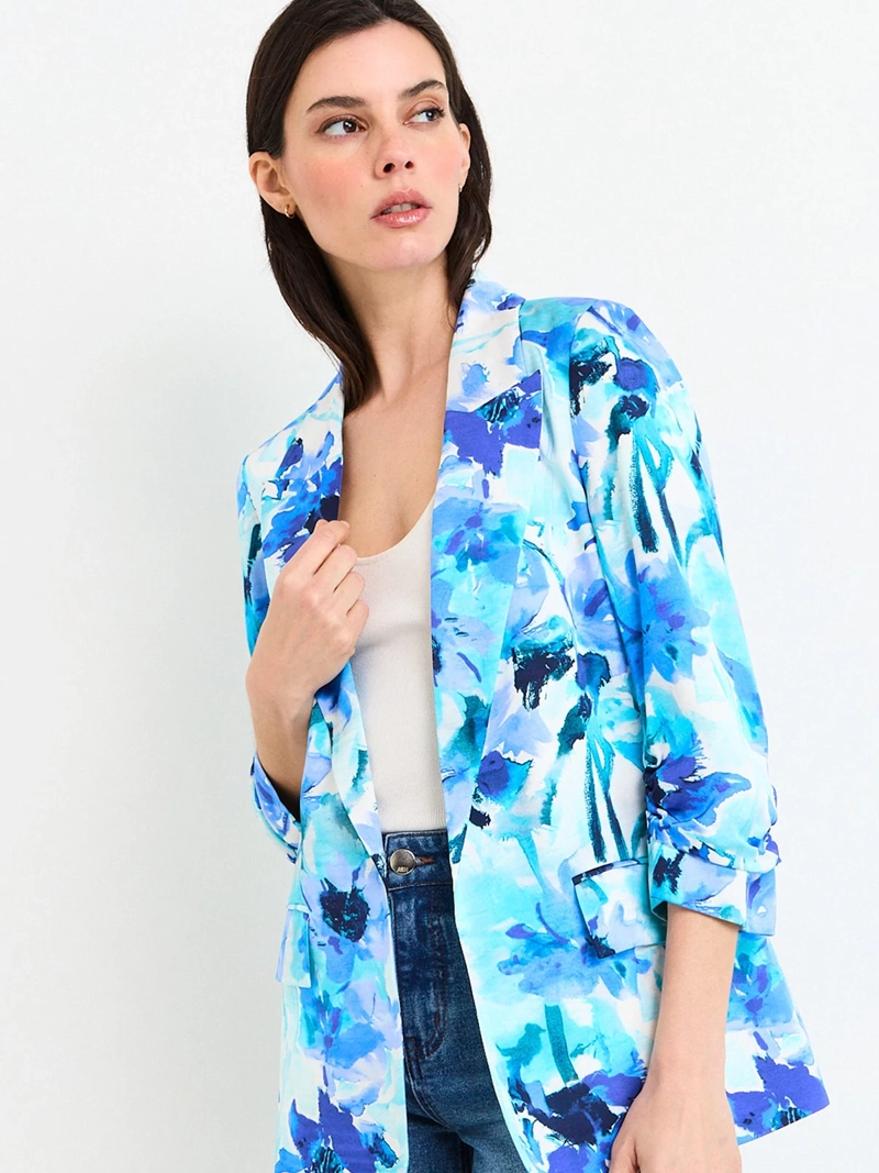 BLAZER MUJER ASH ACABADO SATINADO OPACO ESTAMPADO FLORAL