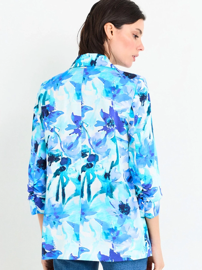 BLAZER MUJER ASH ACABADO SATINADO OPACO ESTAMPADO FLORAL - 2