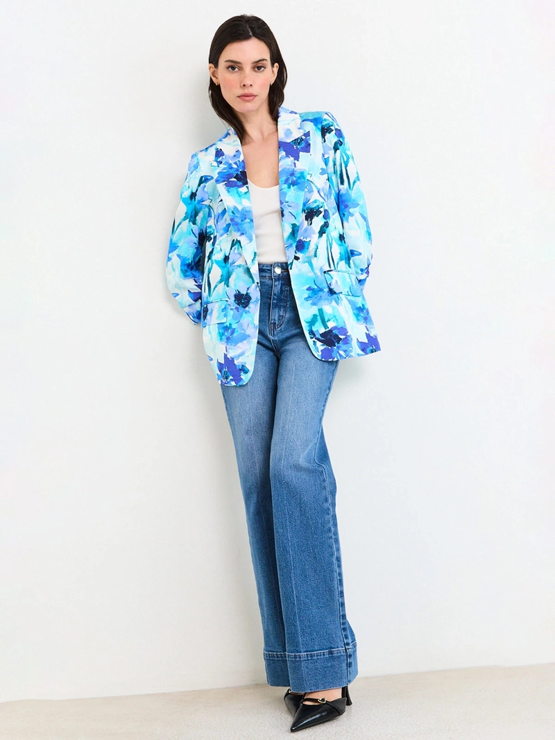 BLAZER MUJER ASH ACABADO SATINADO OPACO ESTAMPADO FLORAL - 4