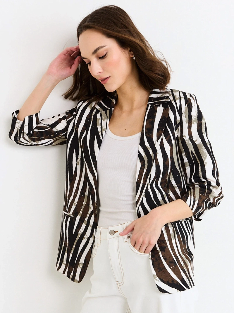 BLAZER MUJER ASH LINO MANGA 3/4 PRINT - 1